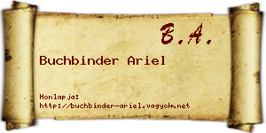 Buchbinder Ariel névjegykártya